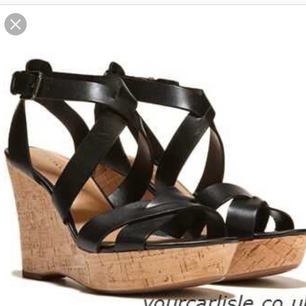 Franco Sarto Black Wedges size 9.5